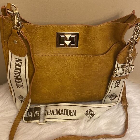 NWT Steve Madden (bingrid) Saddle Crossbody - Chestnut - Picture 7 of 15